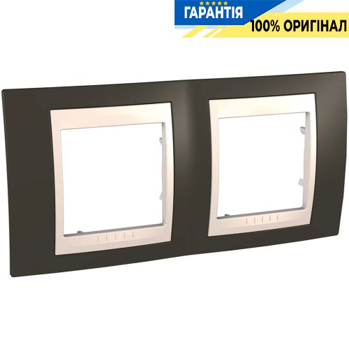 Рамка 2-я Schneider Electric MGU6.004.571 Unica «Plus», цвет Слоновая кость / Какао