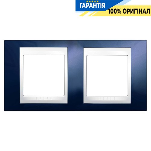 Рамка 2-я Schneider Electric MGU6.004.842 Unica «Plus», цвет Белый / Индиго