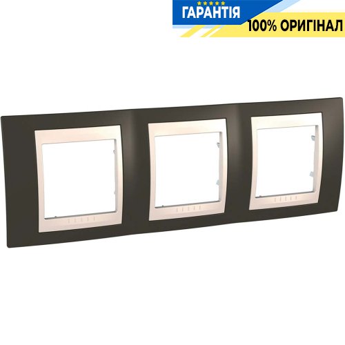 Рамка 3-я Schneider Electric MGU6.006.571 Unica «Plus», цвет Слоновая кость / Какао
