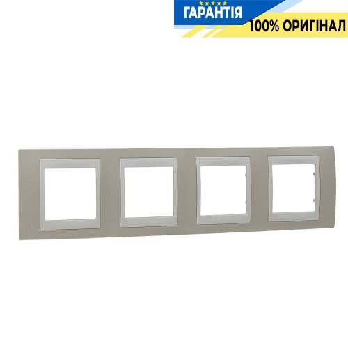 Рамка 4-я Schneider Electric MGU6.008.567 Unica «Plus», цвет Слоновая кость / Песчаный
