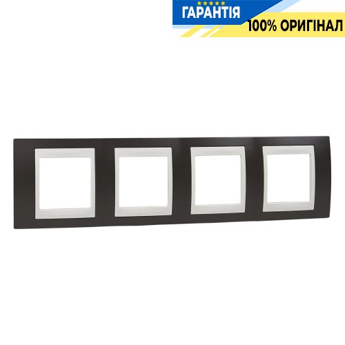 Рамка 4-я Schneider Electric MGU6.008.571 Unica «Plus», цвет Слоновая кость / Какао