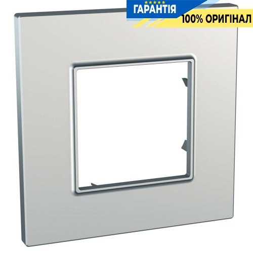 Рамка 1-я Unica Schneider Electric MGU6.702.55, «Quadro» цвет Серебро