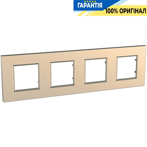 Рамка 4-а Unica Schneider Electric MGU6.708.56, «Quadro» колір "Мідь"
