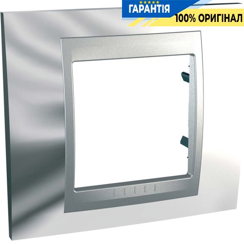 Рамка 1-а Unica Top металева, "глянсовий хром/алюміній" Schneider Electric MGU66.002.010