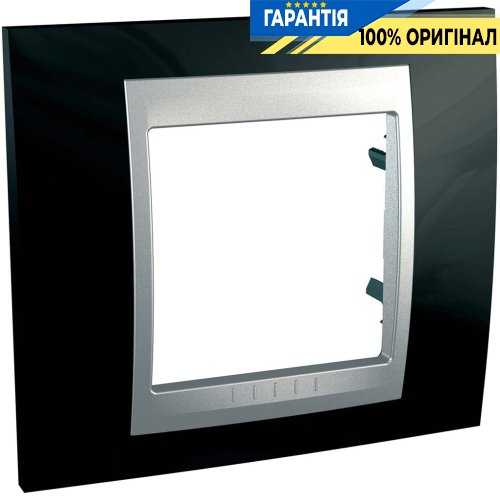 Рамка 1-я Unica Top металлическая, цвет глянцевый родий/алюминий Schneider Electric MGU66.002.093