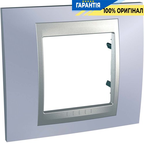 Рамка 1-я Unica Top голубой берилл/алюминий Schneider Electric MGU66.002.098
