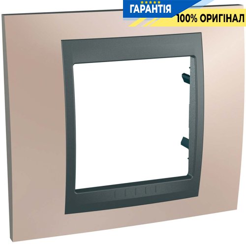Рамка 1-я Unica Top оникс медный/графит Schneider Electric MGU66.002.296