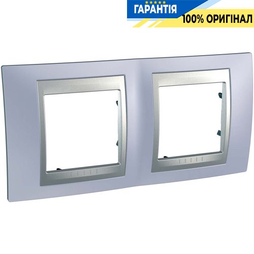 Рамка 2-а Unica Top "блакитний берил/алюміній" Schneider Electric MGU66.004.098