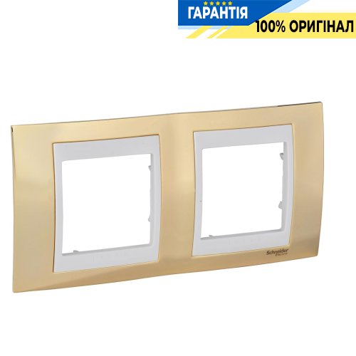 Рамка 2-я Unica Top золото/слоновая кость Schneider Electric MGU66.004.504