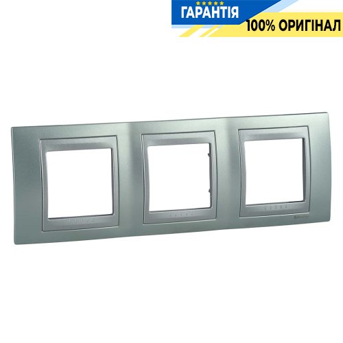 Рамка 3-я Unica Top флюорит/алюминий Schneider Electric MGU66.006.094