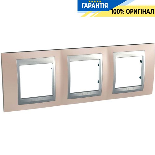 Рамка 3-я Unica Top оникс медный/алюминий Schneider Electric MGU66.006.096