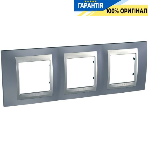 Рамка 3-я Unica Top металлик/алюминий Schneider Electric MGU66.006.097