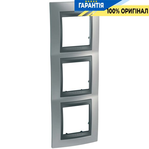 Рамка 3-а Unica Top "матовий хром/графіт" Schneider Electric MGU66.006.238