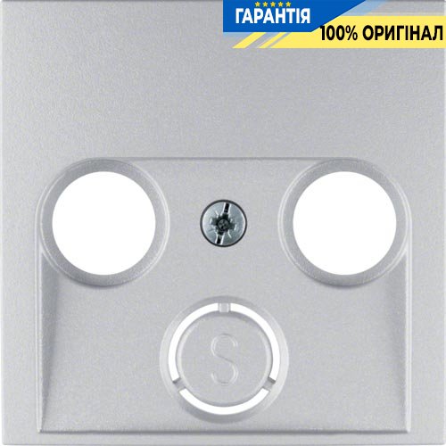 Накладка для антенной розетки 2/3 отв., алюминий B.3/B.7 GLAS Berker 12031404