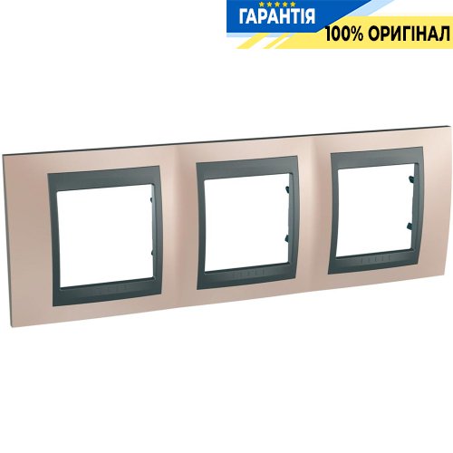 Рамка 3-а Unica Top "онікс мідний/графіт" Schneider Electric MGU66.006.296