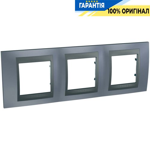 Рамка 3-я Unica Top металлик/графит Schneider Electric MGU66.006.297