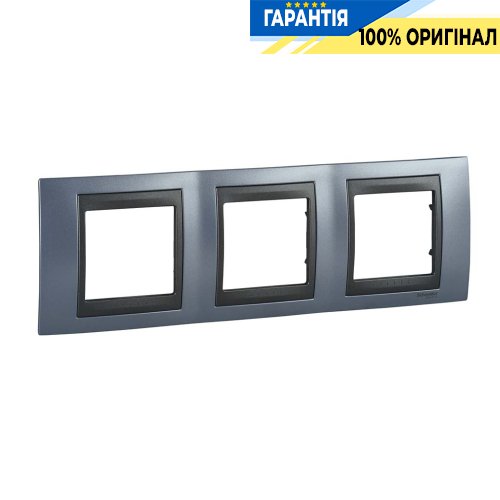 Рамка 3-а Unica Top "блакитний берил/графіт" Schneider Electric MGU66.006.298