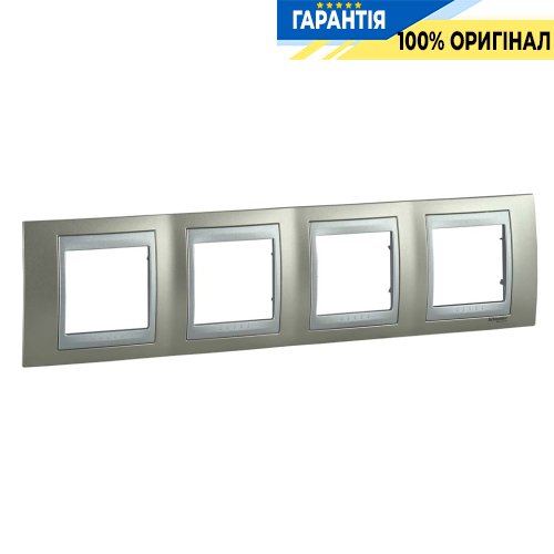 Рамка 4-а Unica Top "титан/алюміній" Schneider Electric MGU66.008.095