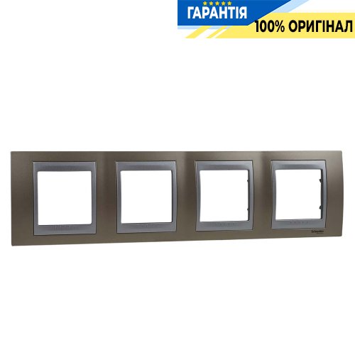 Рамка 4-я Unica Top оникс медный/алюминий Schneider Electric MGU66.008.096