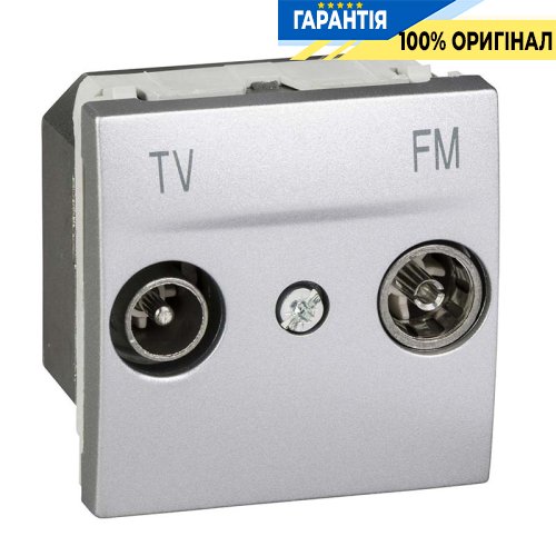 Розетка телевизионная одиночная ТV-R 2-м. Unica алюминий Schneider Electric MGU3.451.30