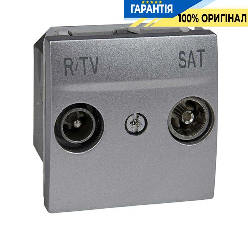 Розетка телевізійна одиночна ТV-R-SAT 2-м. Unica "алюміній" Schneider Electric MGU3.454.30