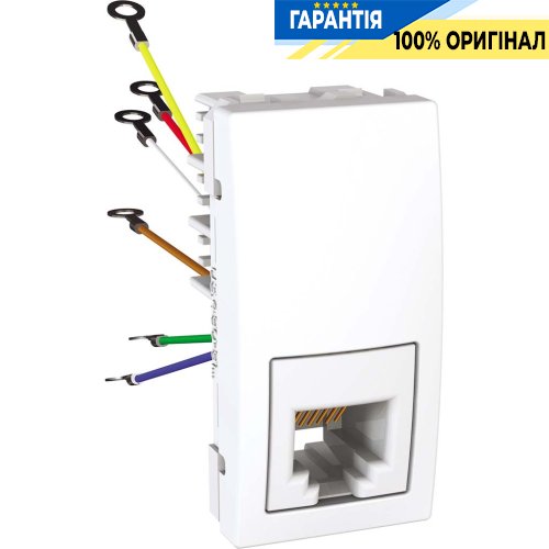Розетка телефонна RJ-12. 1-м. Unica "білий" Schneider Electric MGU3.491.18