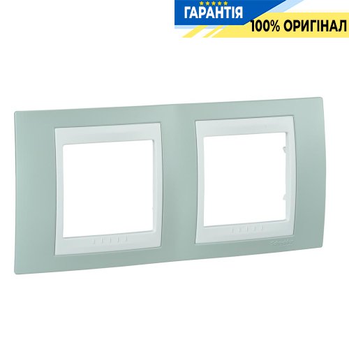 Рамка 2-а Schneider Electric MGU6.004.870 Unica «Plus», колір "Білий / Морська хвиля"