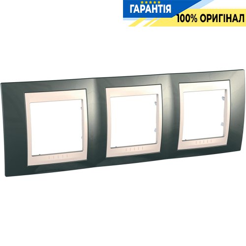 Рамка 3-а Schneider Electric MGU6.006.524 Unica «Plus», колір "Слонова кістка / Шампань"