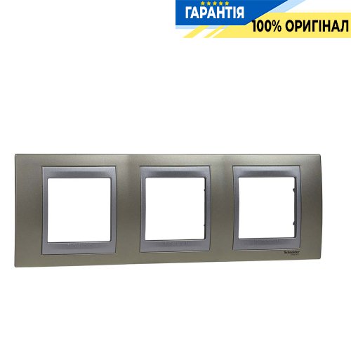 Рамка 3-а Unica Top Титан/алюміній Schneider Electric MGU66.006.095