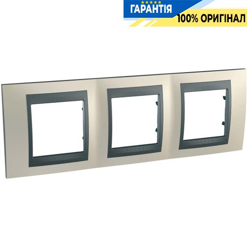 Рамка 3-я Unica Top титан/графит Schneider Electric MGU66.006.295