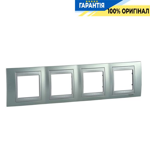 Рамка 4-а Unica Top "Флюорит/алюміній" Schneider Electric MGU66.008.094