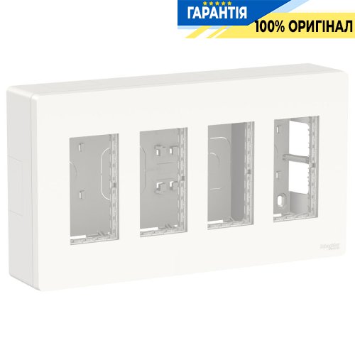 Блок unica system+ наружная установка 4х2 Unica New, Schneider Electric NU124418, белый