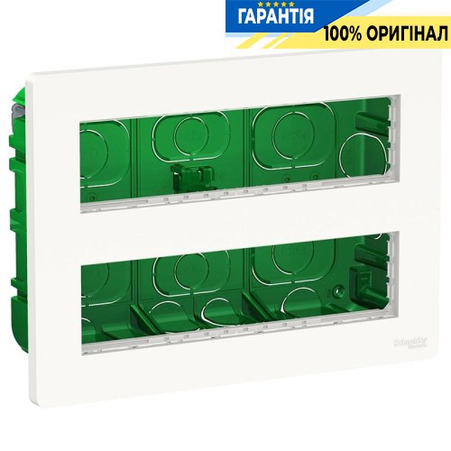 Блок unica system + прихований монтаж 2х4 Антіб., Schneider Electric Unica New NU171820, Білий