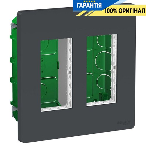 Блок unica system+ скрытый монтаж 2х2, Unica New, Schneider Electric NU172454, антрацит