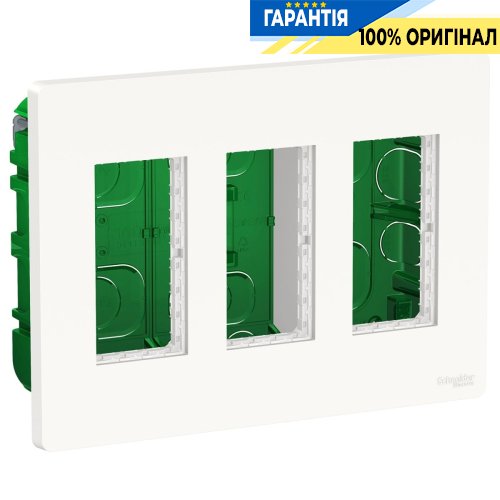 Блок unica system + прихований монтаж 3х2, Schneider Electric Unica New NU173418, Білий