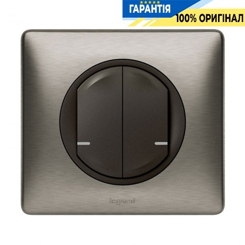 Умный беспроводной выключатель 2-кл. Legrand Celiane with Netatmo 064894, графит