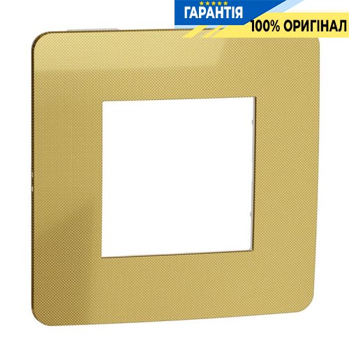 Рамка 1-а, Schneider Electric Unica New Studio Metal NU280259, Золото/Білий