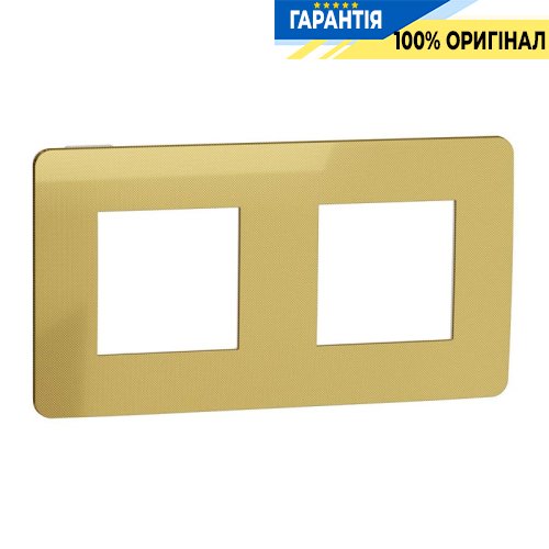 Рамка 2-а, Schneider Electric Unica New Studio Metal NU280459, Золото/Білий