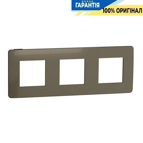 Рамка 3-постовая, Schneider Electric Unica New Studio Metal NU280652 бронза/антрацит