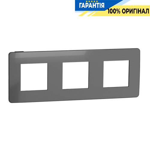 Рамка 3-а, Schneider Electric Unica New Studio Metal NU280653, Нікель/Антрацит