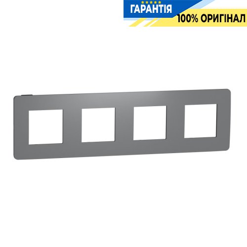 Рамка 4-а, Schneider Electric Unica New Studio Color NU280822, Димчасто-сірий/Антрацит