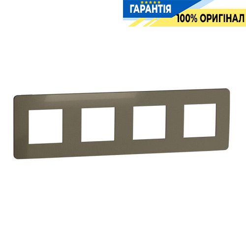 Рамка 4-а, Schneider Electric Unica New Studio Metal NU280850, Бронза/Білий
