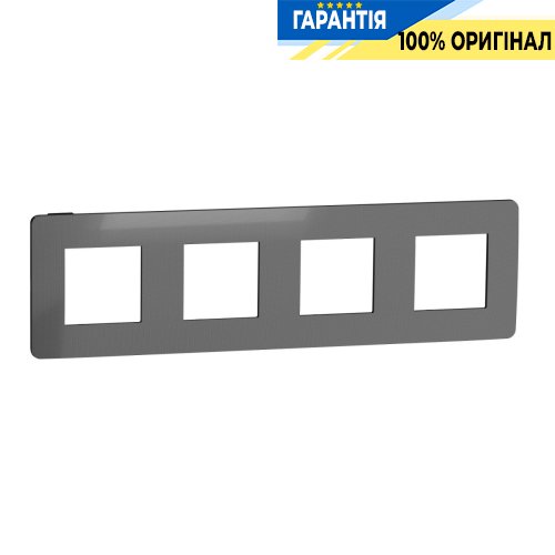 Рамка 4-а, Schneider Electric Unica New Studio Metal NU280853, Нікель/Антрацит