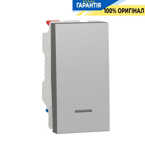 Переключатель 1-кл. с нейтр 10А, 1-мод., Unica New, Schneider Electric NU310330S, алюминий