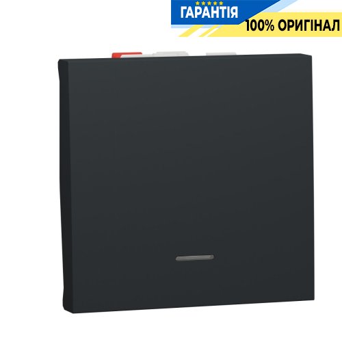 Переключатель 1-кл. с нейтр 10А, 2-мод Unica New, Schneider Electric NU320354S, антрацит