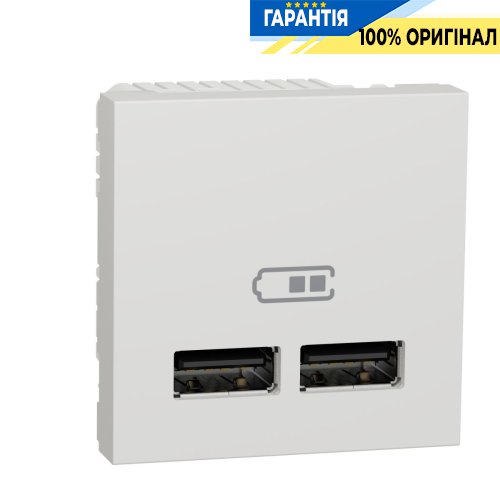 Розетка USB, 2-а, 5В / 2100 мА, Schneider Electric Unica New NU341818, Білий