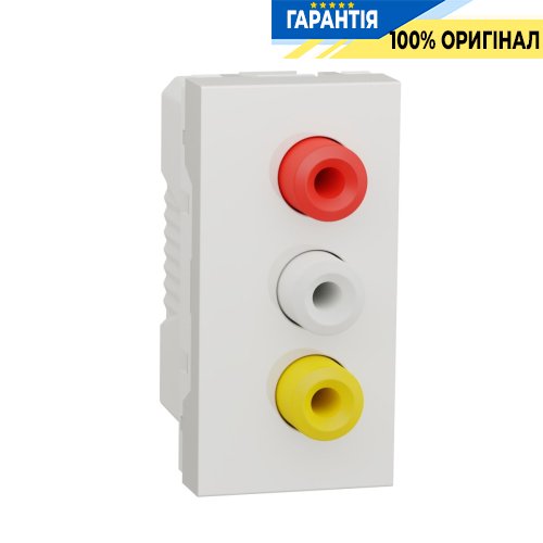 Розетка 3 RCA, 1 модуль, Schneider Electric Unica New NU343118, Білий