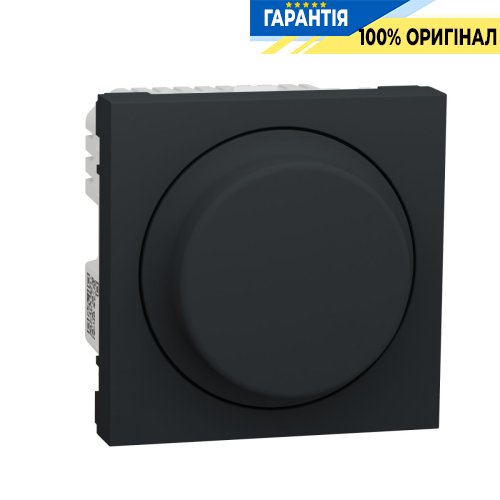 LED-світлорегулятор Wiser повор-натис, універсальний 7-200Вт, Schneider Electric Unica New NU351654, Антрацит