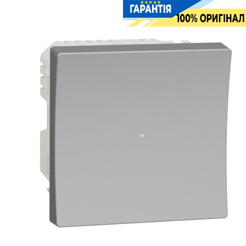 Релейный выключатель Wiser нажимной, 10А, Unica New Schneider Electric NU353730 алюминий