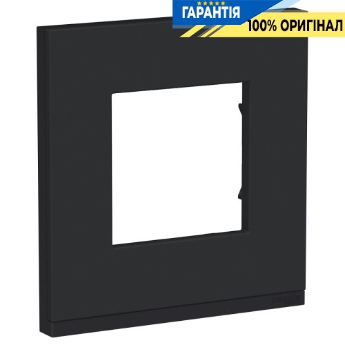 Рамка 1-постовая Schneider Electric Unica Pure NU600282, горизонтальная, каучук/антрацит